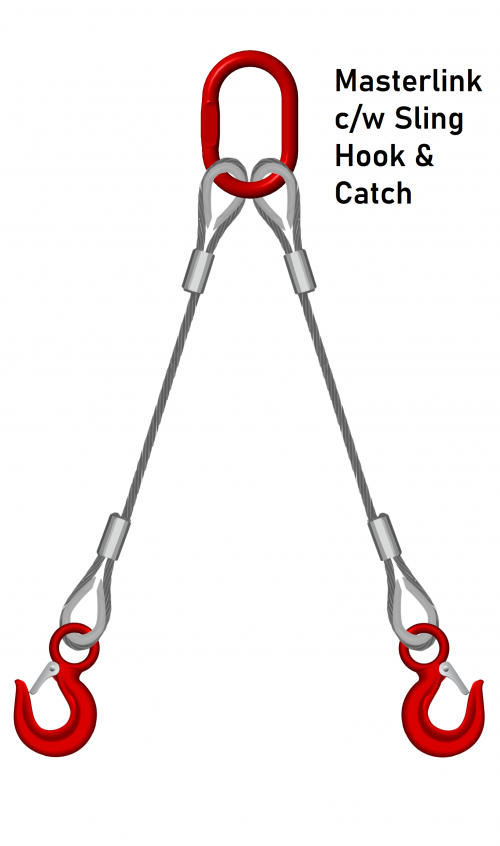 Double Leg 20mm Wire Rope Sling 7.1 Tonne