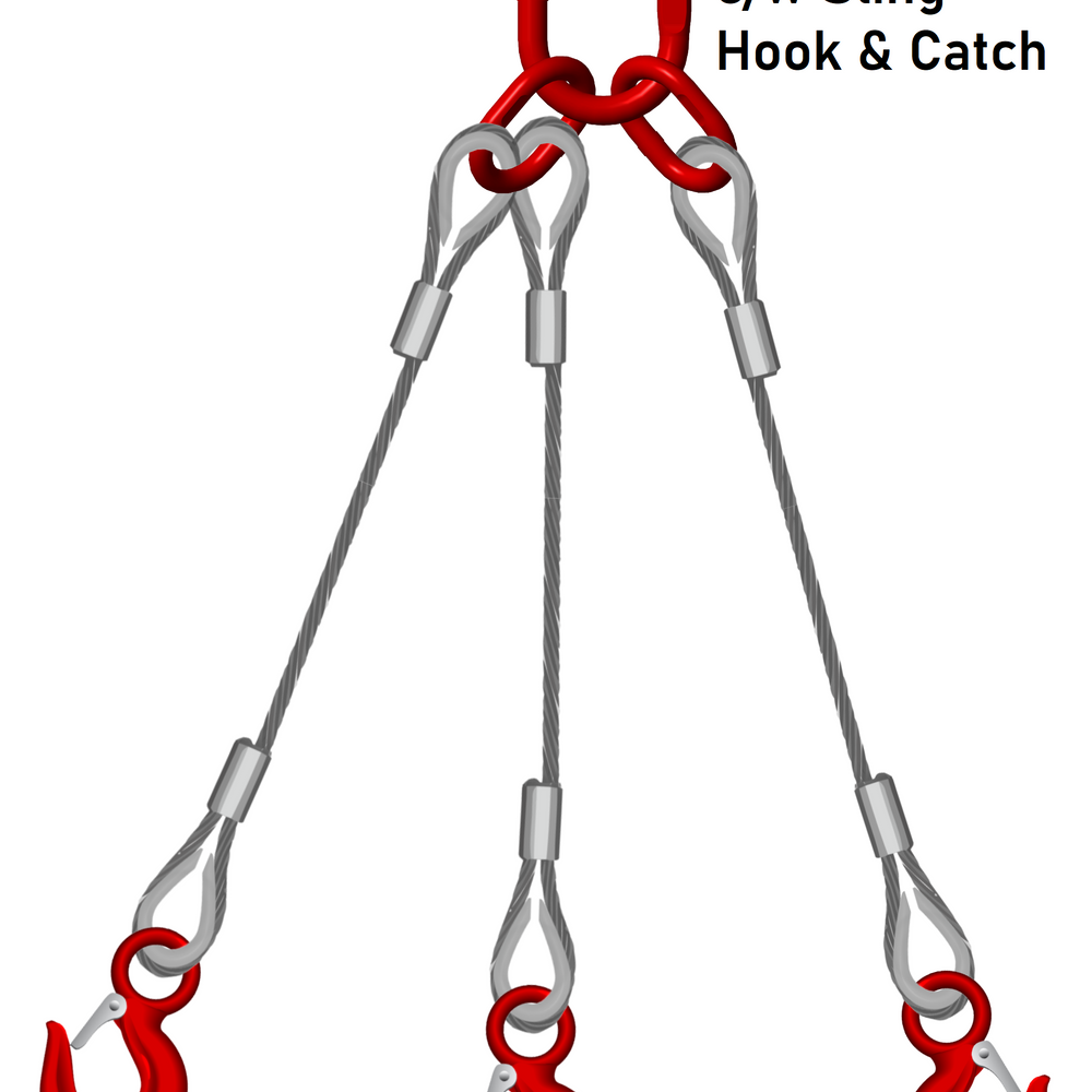 Three Leg 12mm Wire Rope Sling 3.8 Tonne