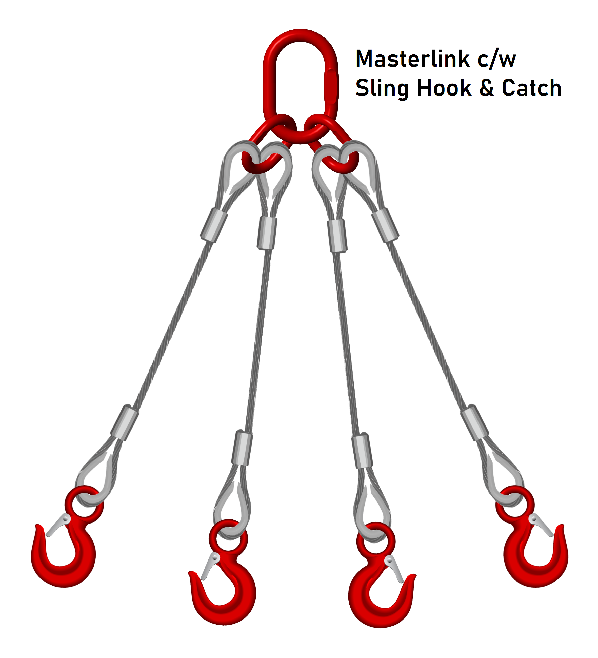 Four Leg 6mm Wire Rope Sling 0.9 Tonne