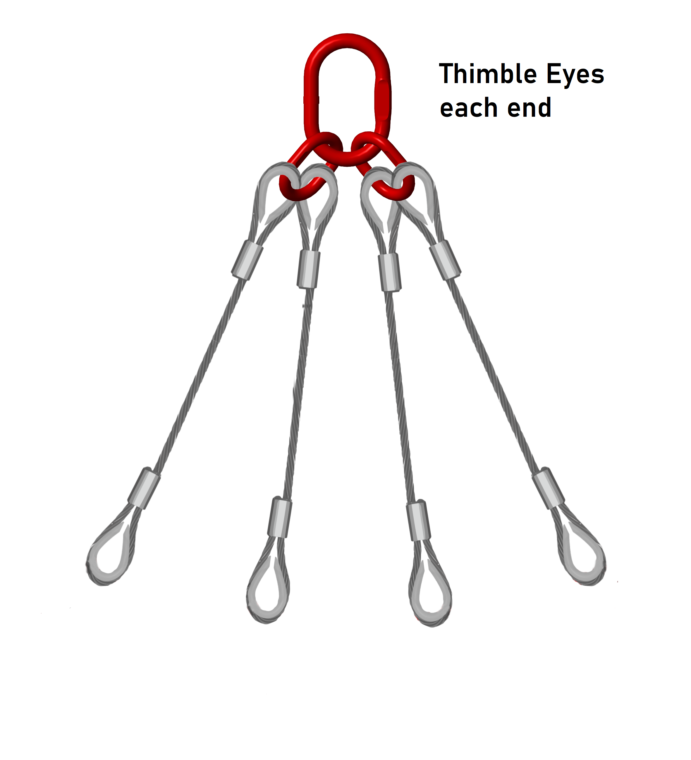 Four Leg 11mm Wire Rope Sling 3.2 Tonne