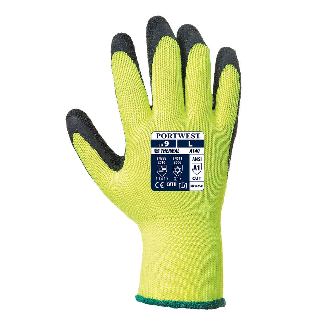 Portwest A140 Thermal Grip Latex Glove - Pack of 12