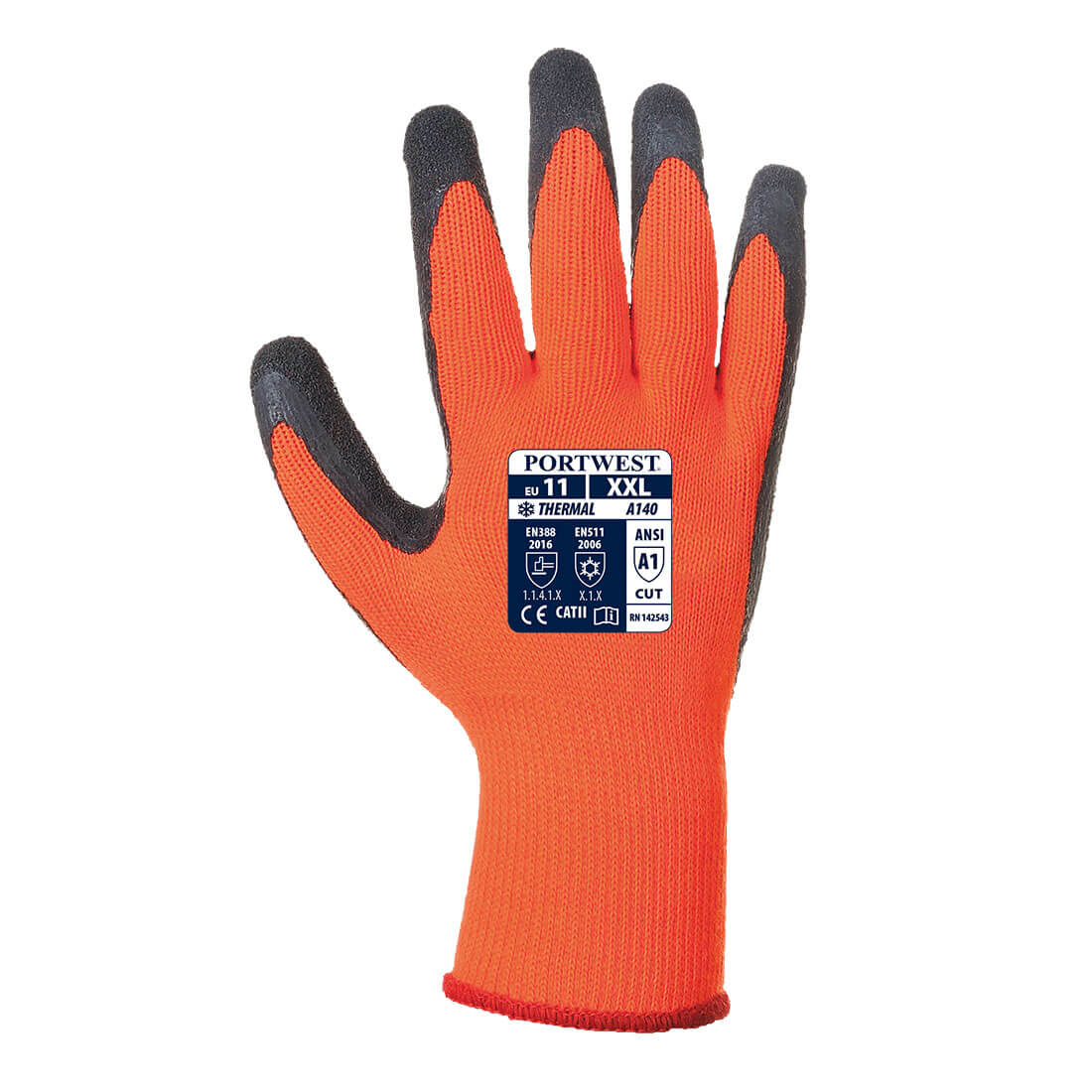 Portwest A140 Thermal Grip Latex Glove - Pack of 12