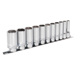Sealey Premier Imperial Deep Lock-On™ Socket Set 3/8