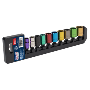 Sealey Premier Multi-Coloured Socket Set 3/8