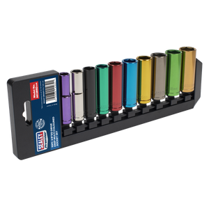 Sealey Premier Deep Multi-Coloured Socket Set 3/8