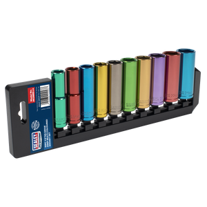 Sealey Premier Deep Multi-Coloured Socket Set 1/2