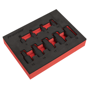 Sealey Premier Low Profile Hex Impact Socket Bit Set 1/4