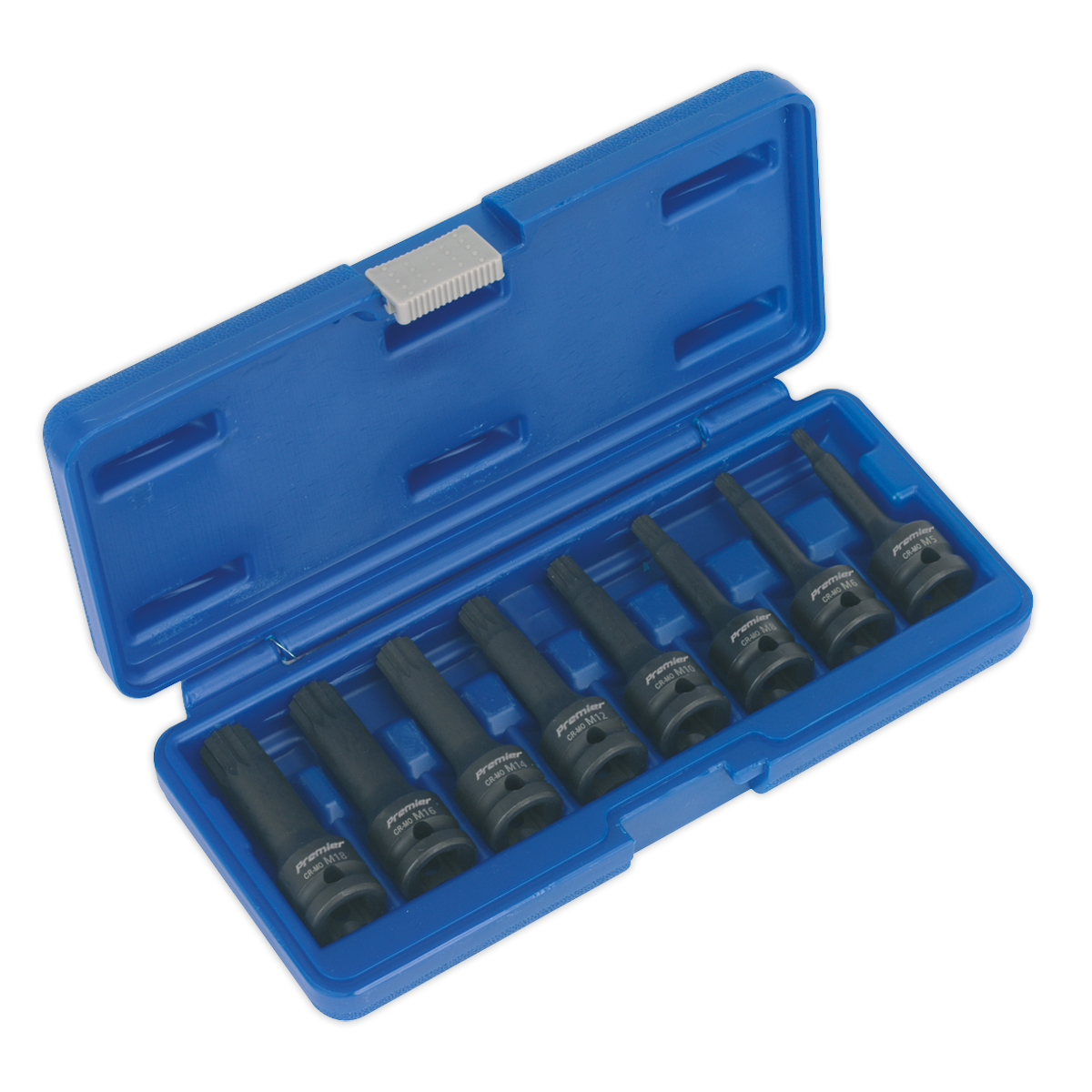 Sealey Premier Spline Impact Socket Bit Set 1/2