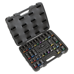 Sealey Lock-On™ Standard & Deep Impact Socket Set 34pc 1/2