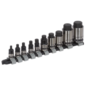 Sealey Premier Black Stubby Hex Socket Bit Set 1/4