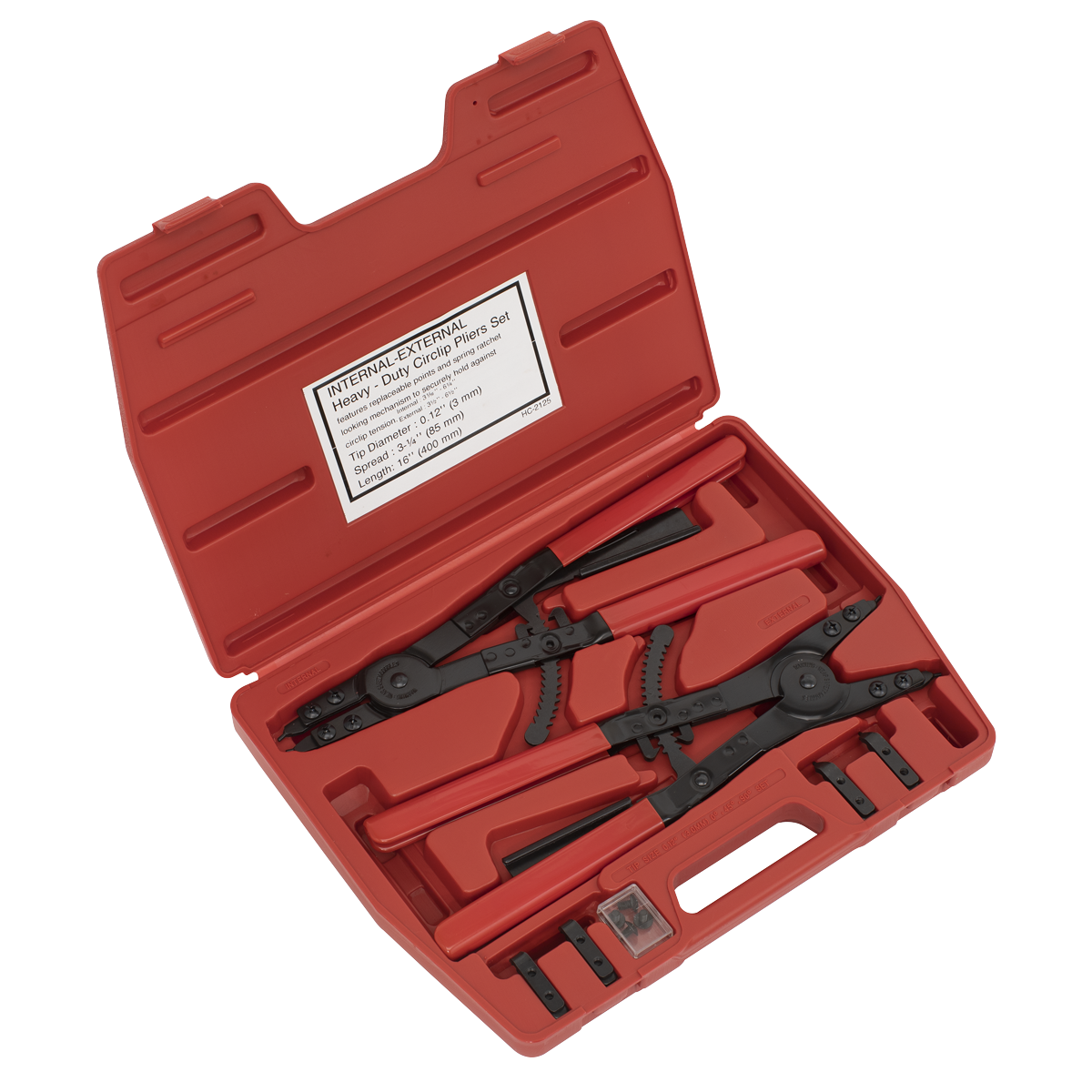 Sealey Premier Heavy-Duty Circlip Pliers Set Internal/External