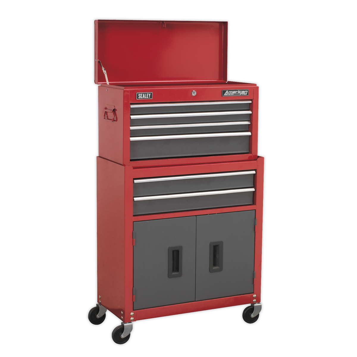 Sealey American PRO® Topchest & Rollcab Combination 6 Drawer - Red