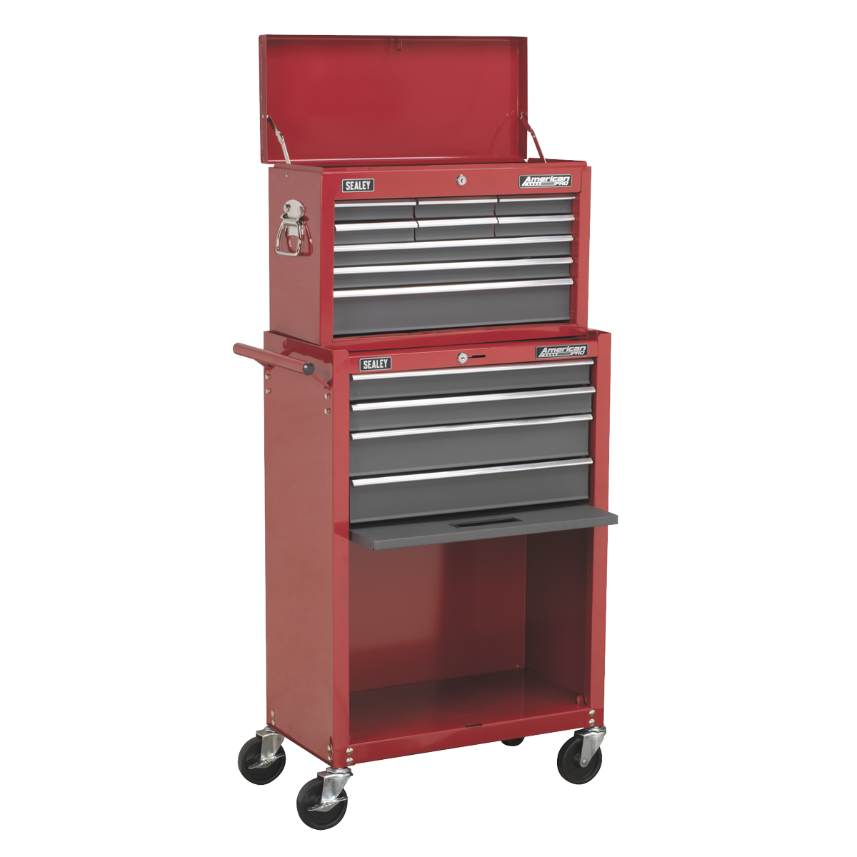 Sealey American PRO® Topchest & Rollcab Combination 13 Drawer - Red/Grey