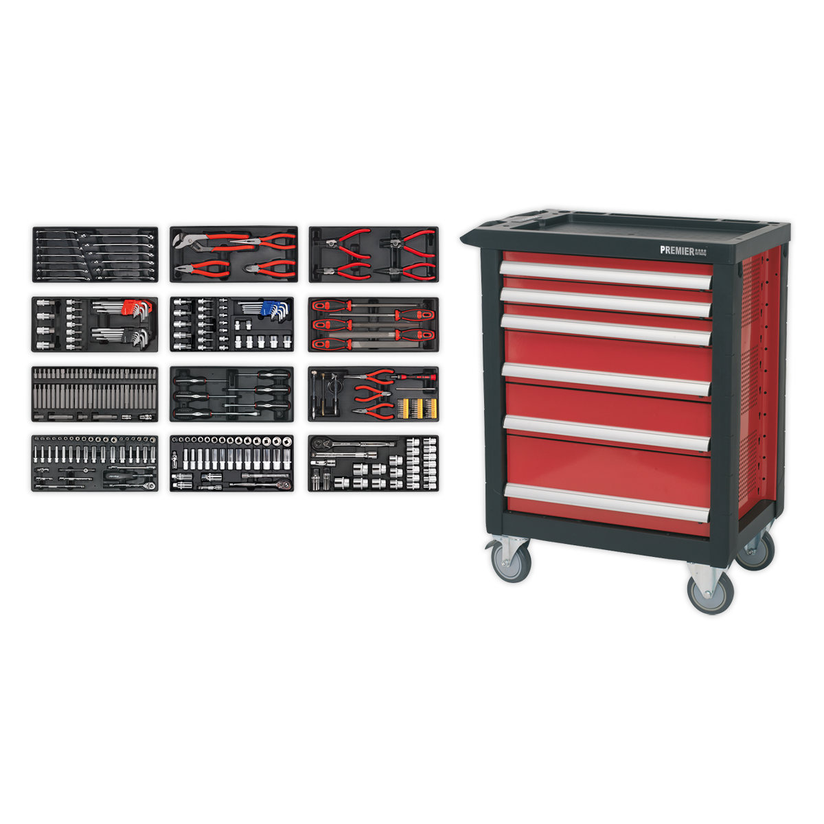 Sealey Premier™ Rollcab 6 Drawer with 298pc Tool Kit