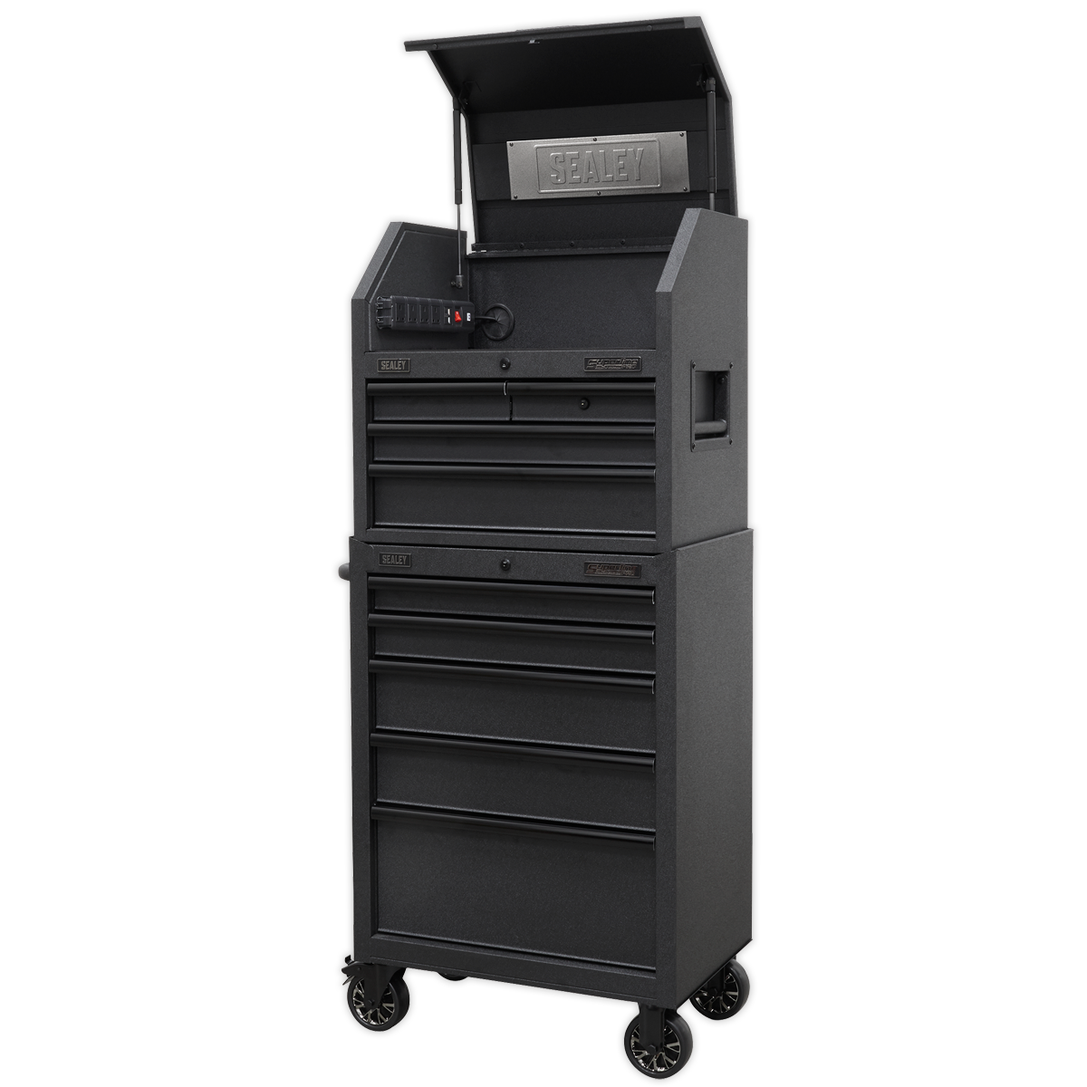 Sealey Superline PRO® Black Edition Tool Chest Combination with 9 Soft Close Drawers & Power Strip