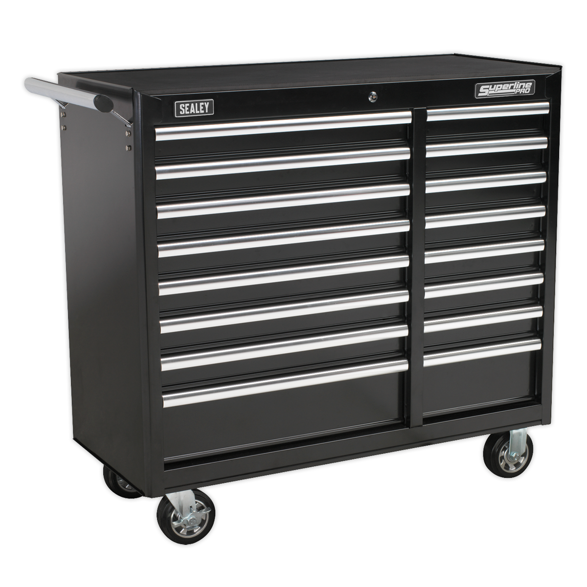 Sealey Superline PRO® Heavy-Duty Rollcab 16 Drawer - Black