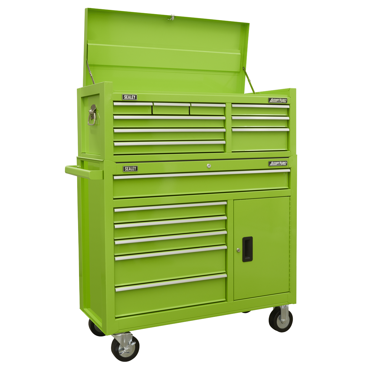 Sealey American PRO® Topchest & Rollcab Combination 15 Drawer - Green