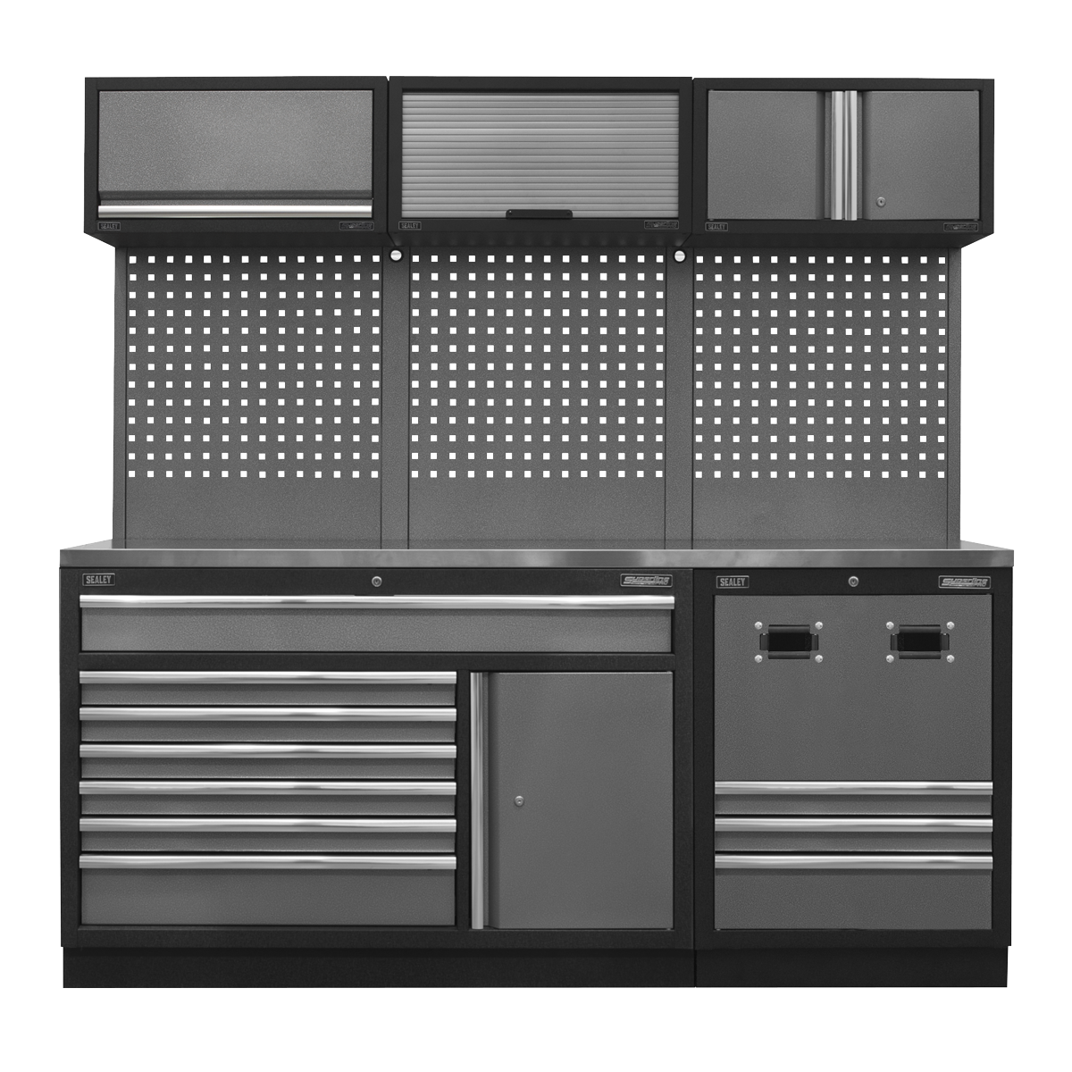 Sealey Superline PRO® Modular Storage System Combo with Stainless Steel Worktop