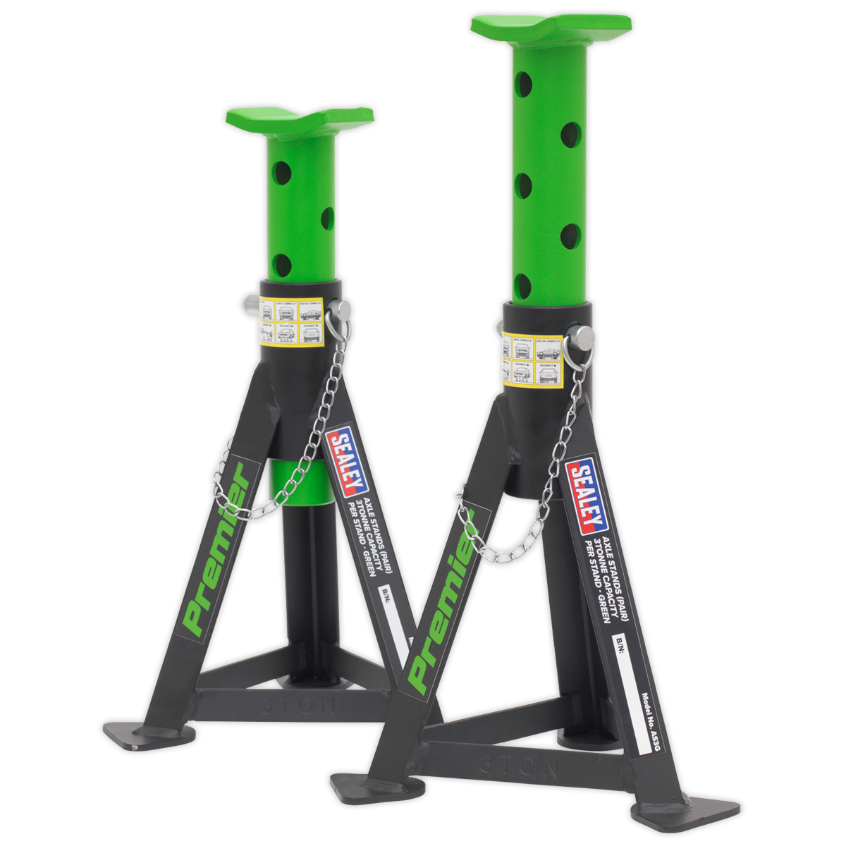 Sealey Premier Axle Stands (Pair) 3 Tonne Capacity per Stand