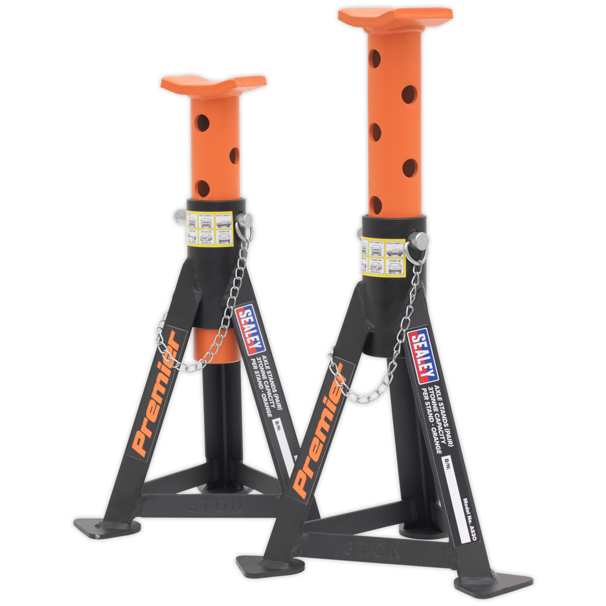 Sealey Premier Axle Stands (Pair) 3 Tonne Capacity per Stand