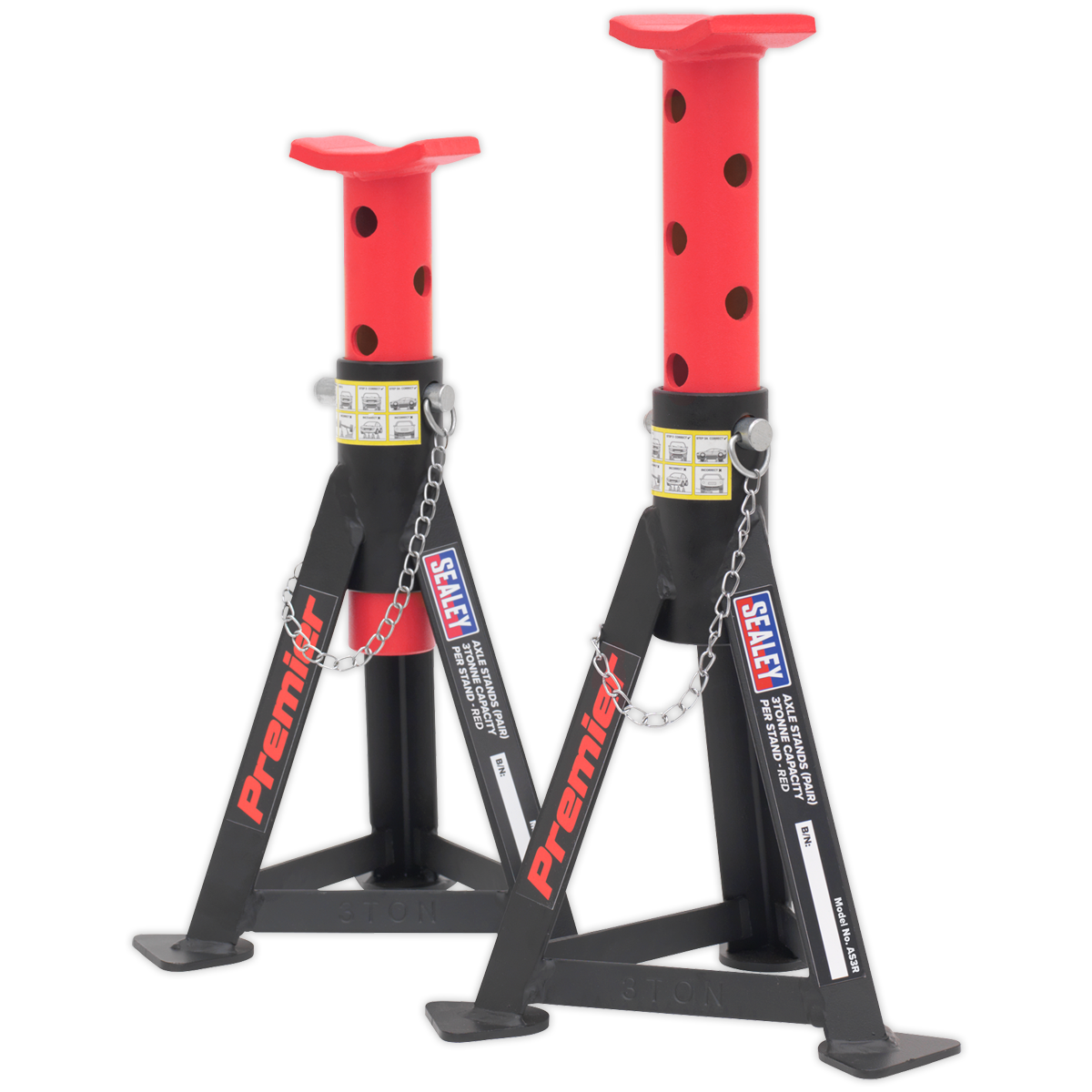 Sealey Premier Axle Stands (Pair) 3 Tonne Capacity per Stand