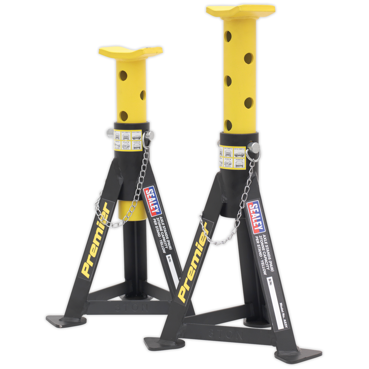Sealey Premier Axle Stands (Pair) 3 Tonne Capacity per Stand