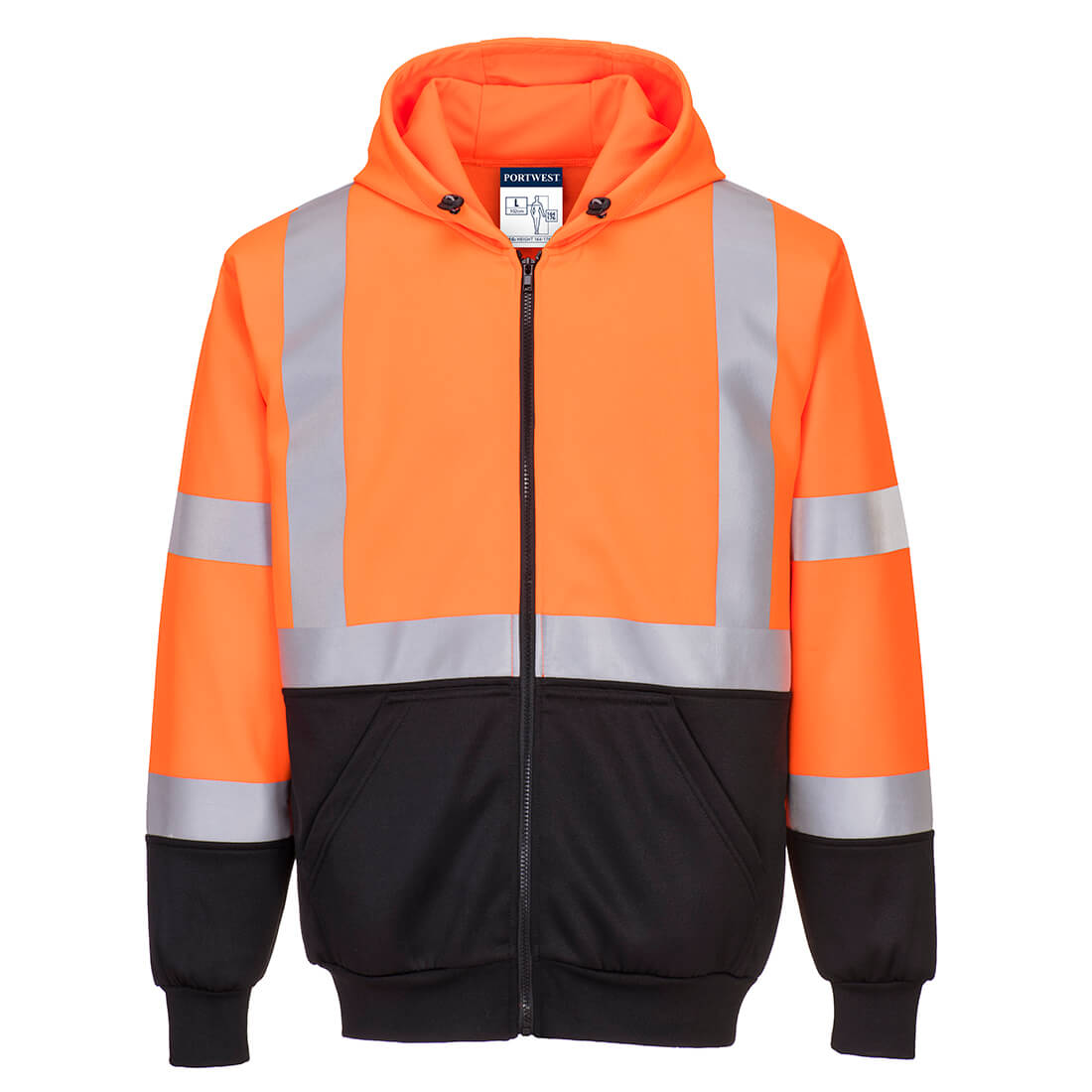 Portwest B315 Hi Vis Contrast Zipped Hoodie