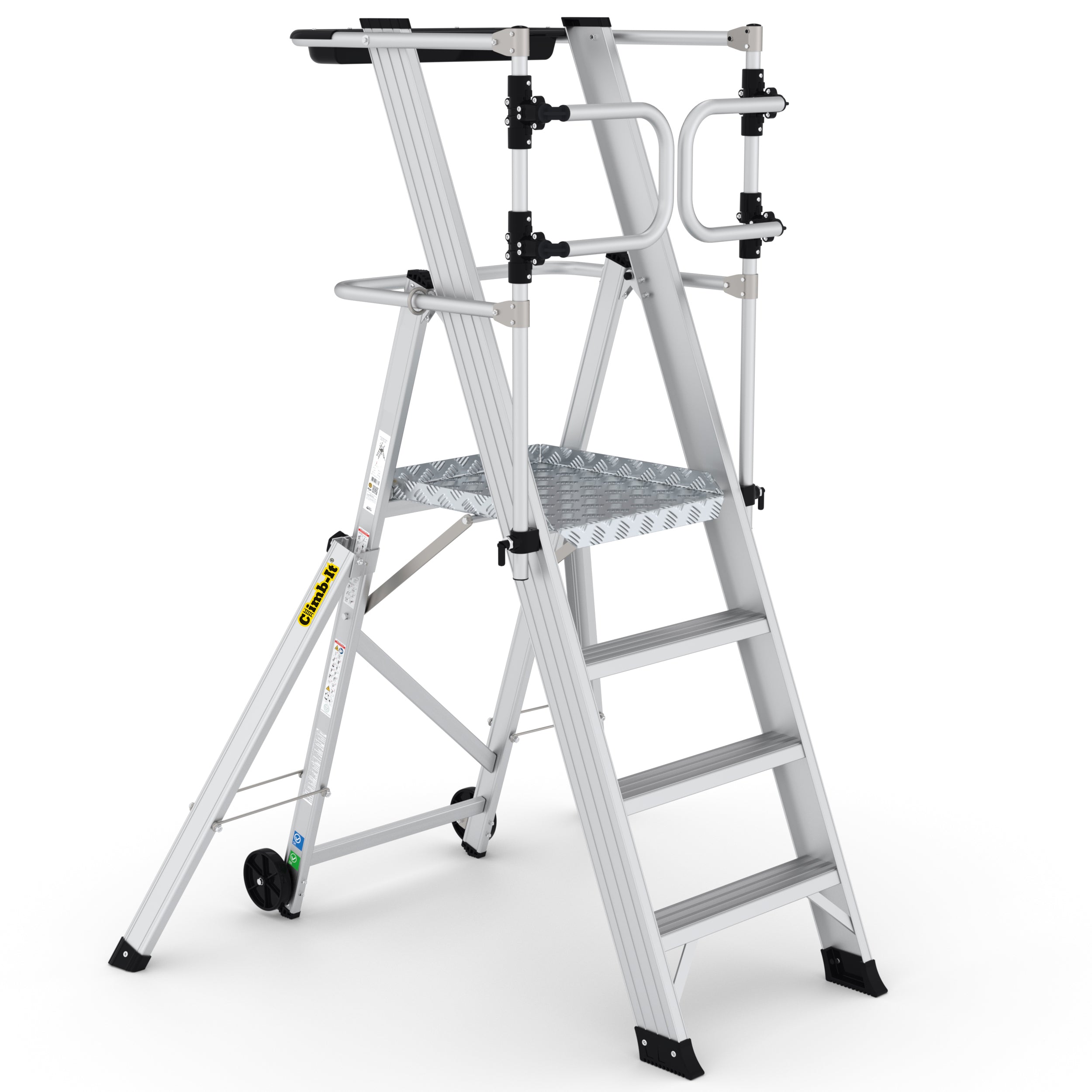 Climb-It Large Platform Folding Steps with Safety Gates
