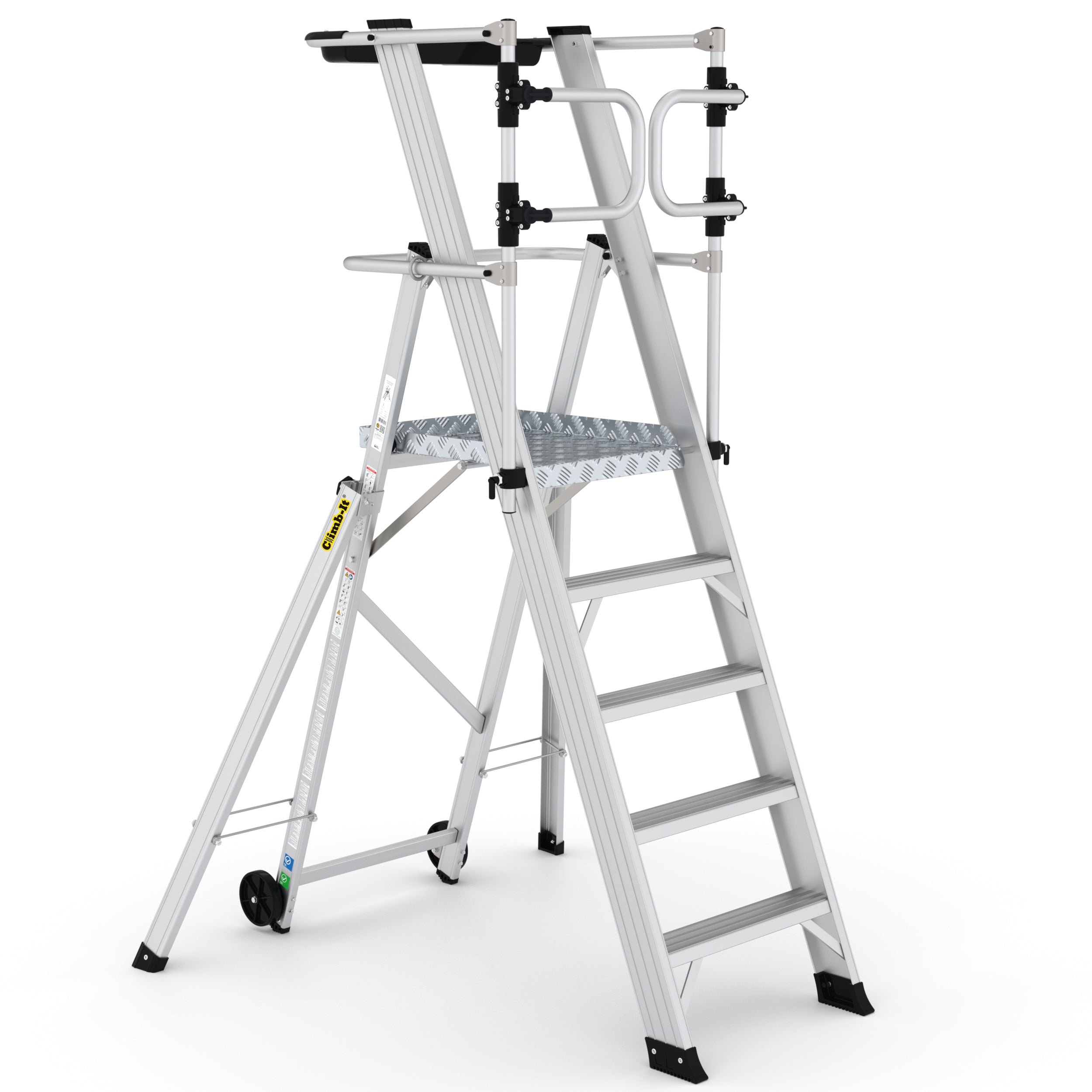 Climb-It Large Platform Folding Steps with Safety Gates