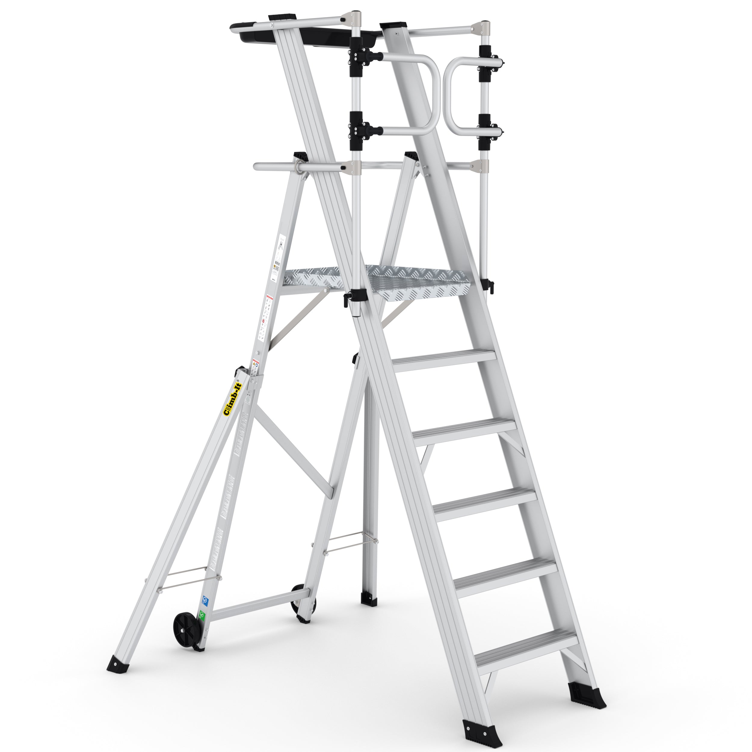 Climb-It Large Platform Folding Steps with Safety Gates