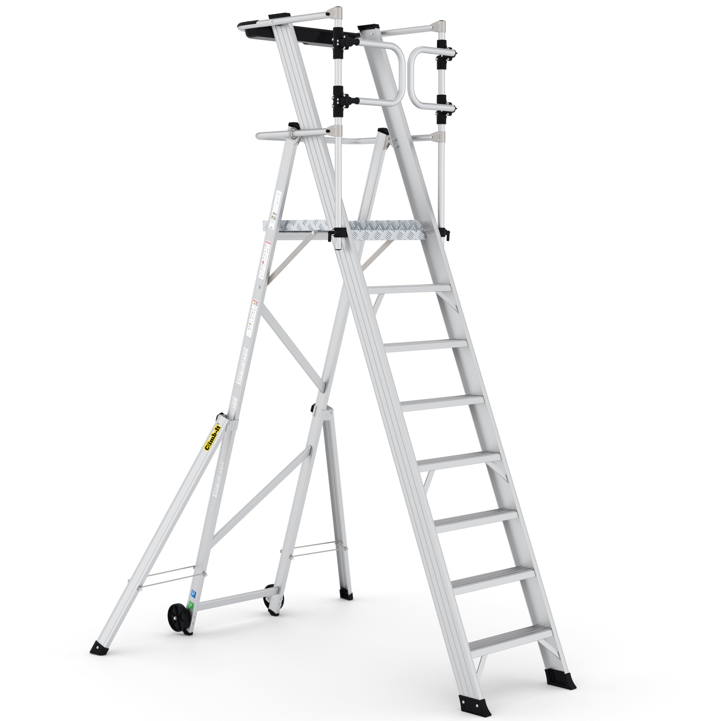 Climb-It Large Platform Folding Steps with Safety Gates