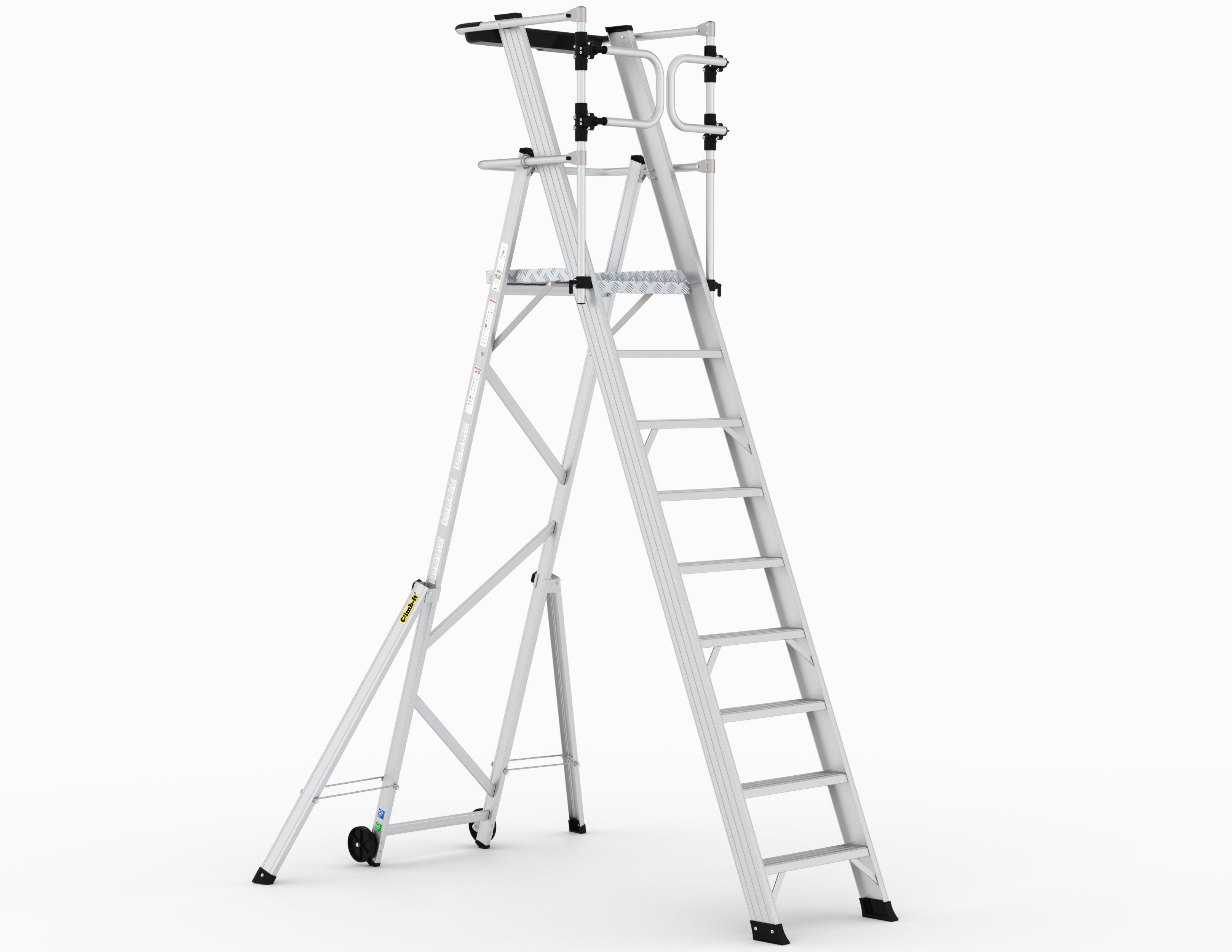 Climb-It Large Platform Folding Steps with Safety Gates