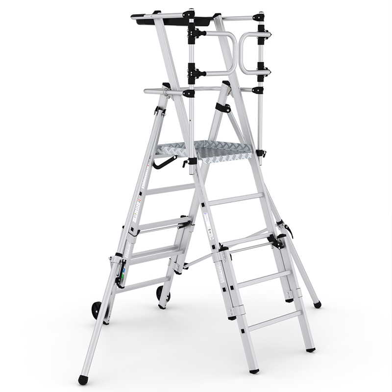 Climb-It Folding Telescopic Large Platform Step with Safety Gates