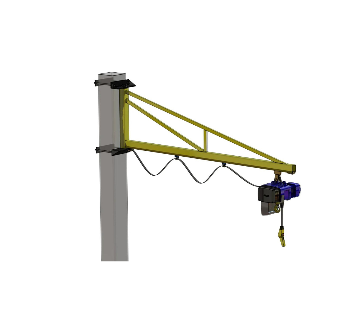 Clamp Around Column Over-Braced 125kg Jib Crane