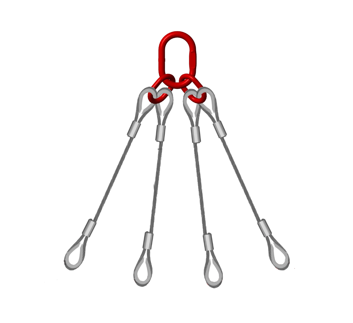 Four Leg 10mm Wire Rope Sling 2.6 Tonne