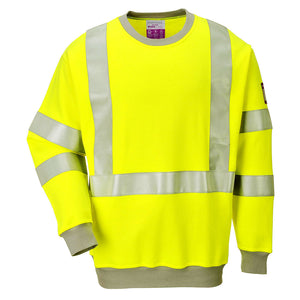 Portwest FR72 Flame Resistant Anti Static Hi Vis Sweatshirt