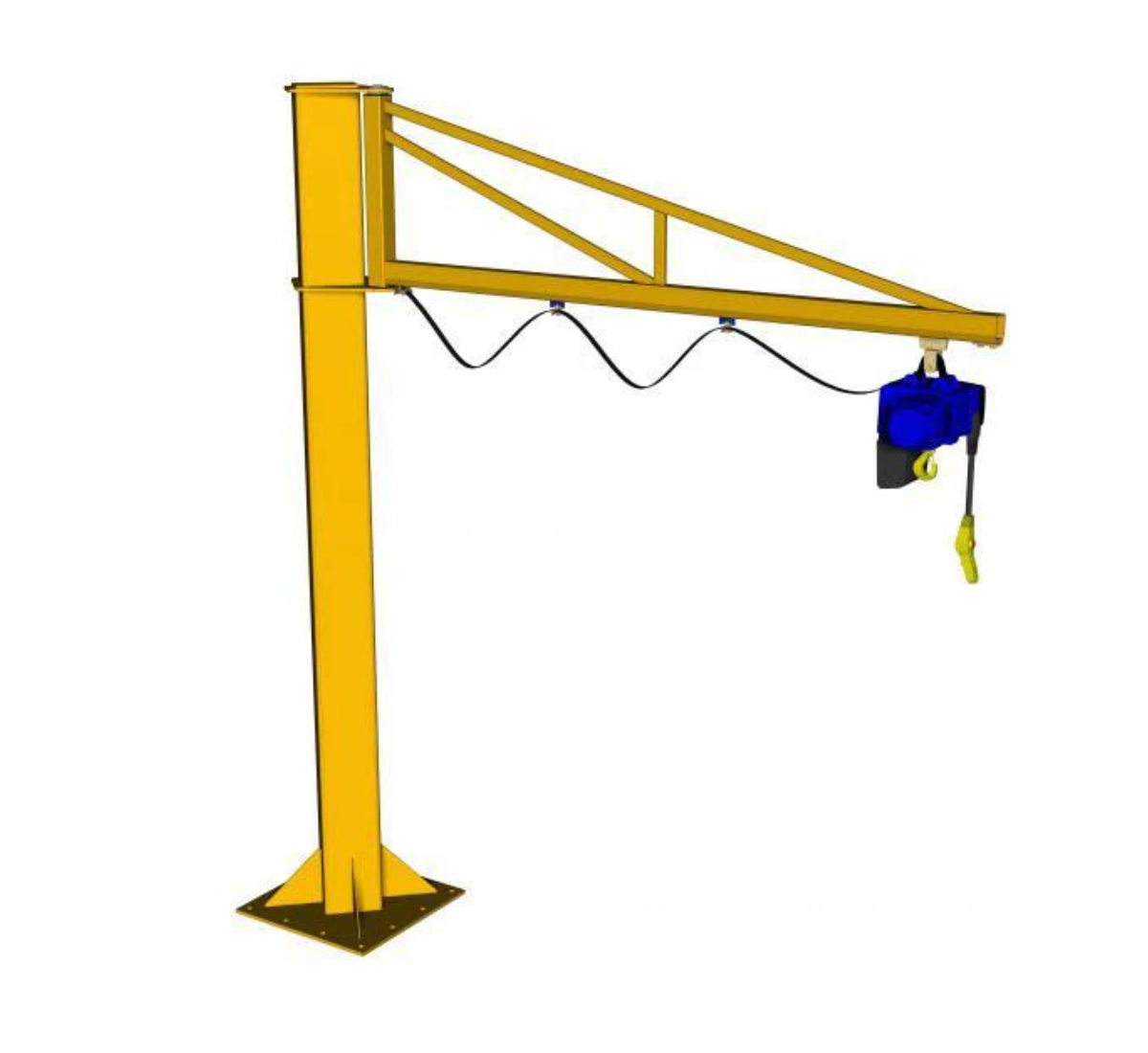 Free Standing Over-Braced Jib Crane 4m Arm