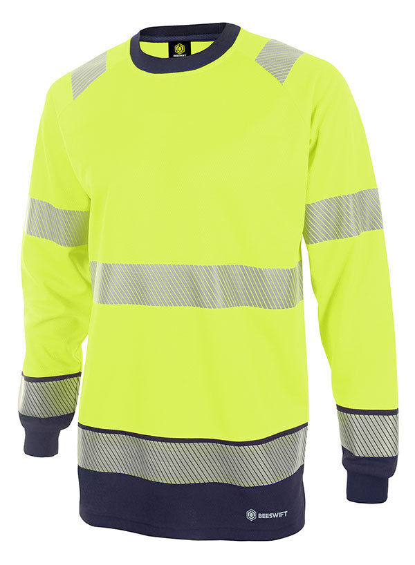 Deltic Hi Vis Long Sleeved Two Tone T Shirt