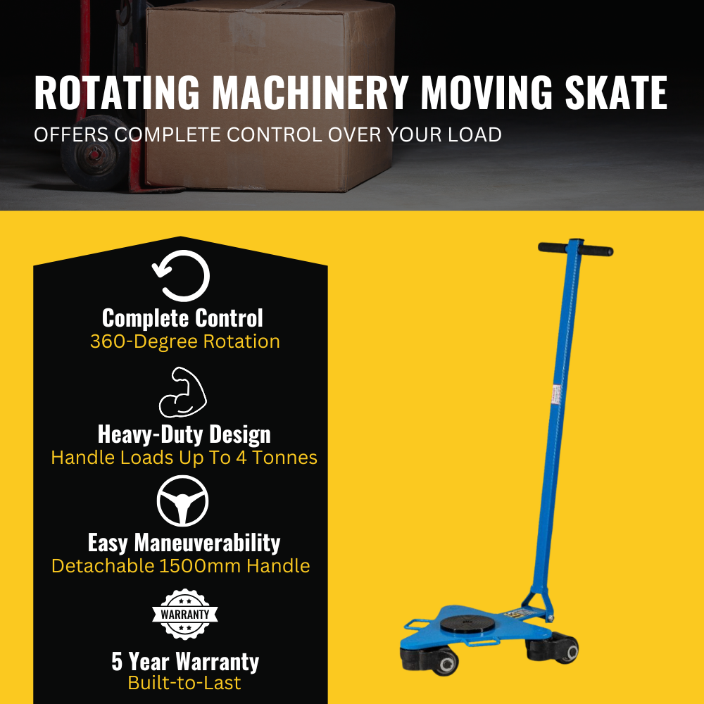 Rotating Machinery Moving Skate 360° Dolly - Heavy-Duty Equipment Mover