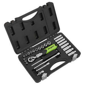 Sealey Siegen Extendable Ratchet Socket Set 1/4