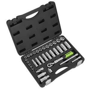 Sealey Siegen Extendable Ratchet Socket Set 3/8