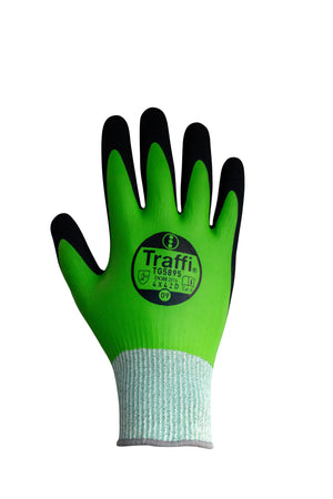 Traffi TG5895 Waterproof Latex/Nitrile Cut Level D Safety Glove - Pack of 10