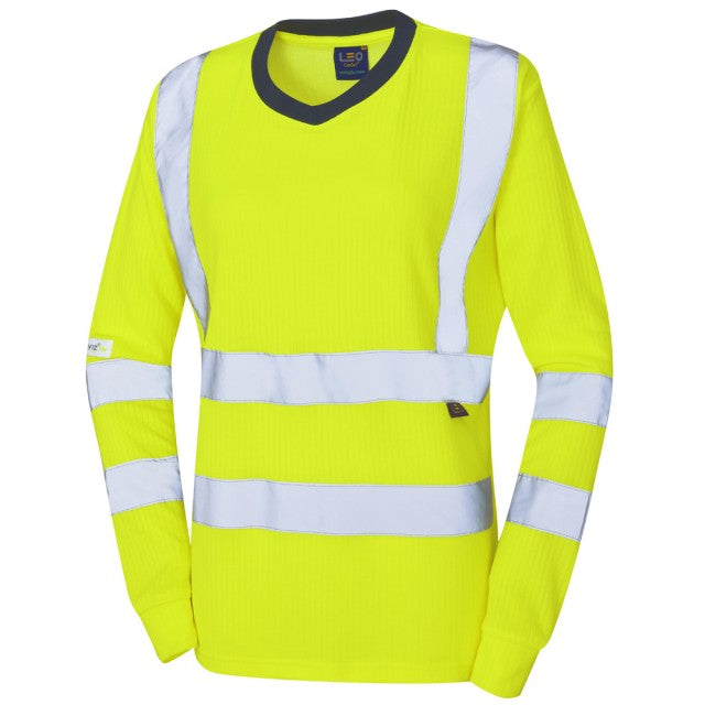 LEO Lydford ISO 20471 Class 2 Comfort EcoViz Women's Sleeved T Shirt