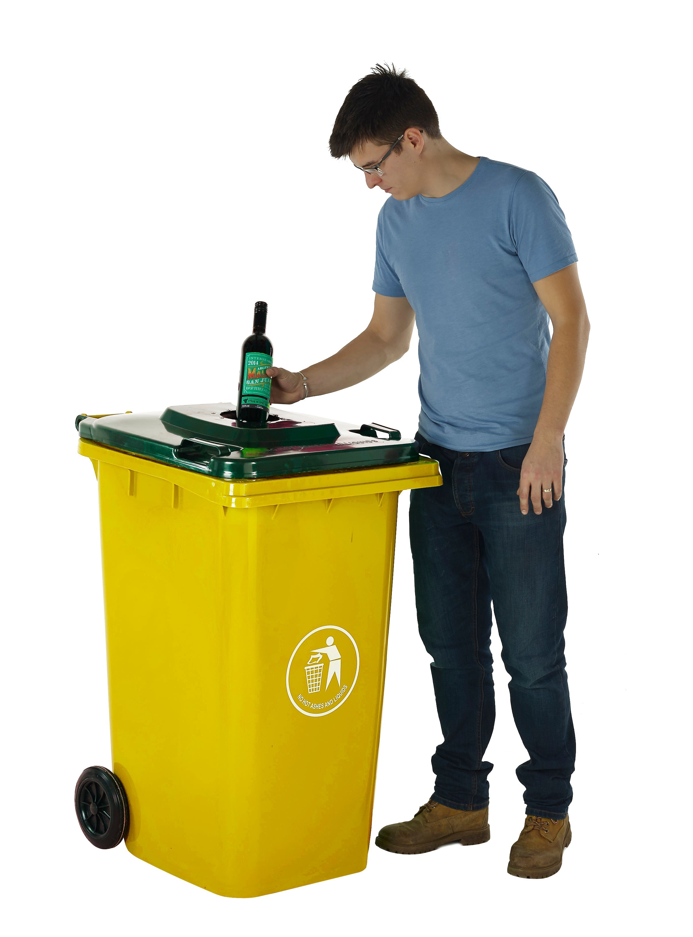 Wheeled Bins with Bottle Hole Lid