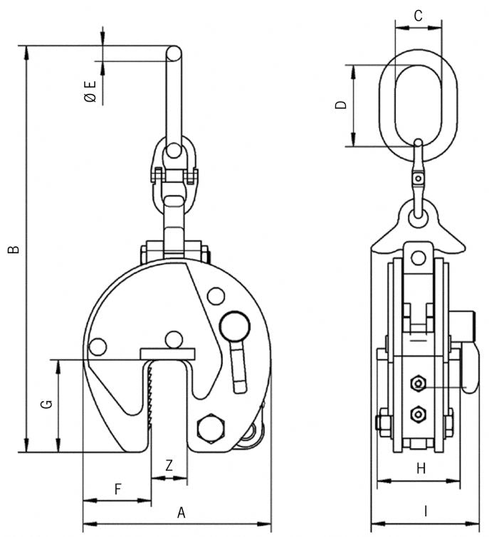 Camlok CX 'Hinged' Vertical Plate Clamps (Heavy Duty- Side Loading)