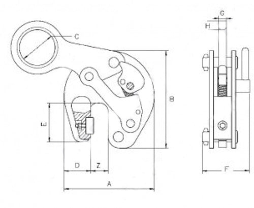 TTR Vertical flange girder stacking clamps