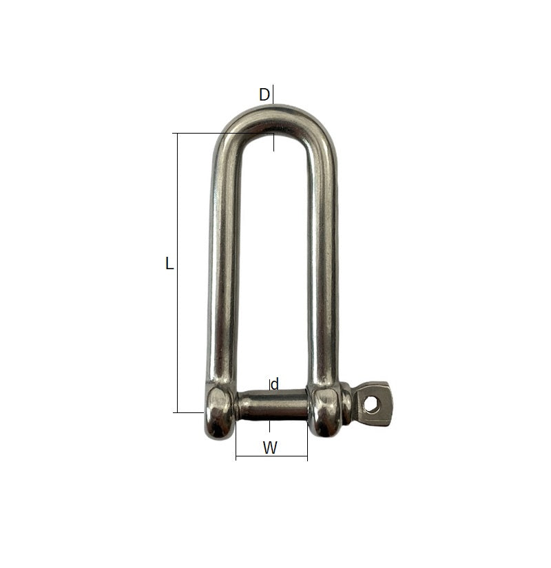 Stainless Steel Captive Pin Long Dee Shackle