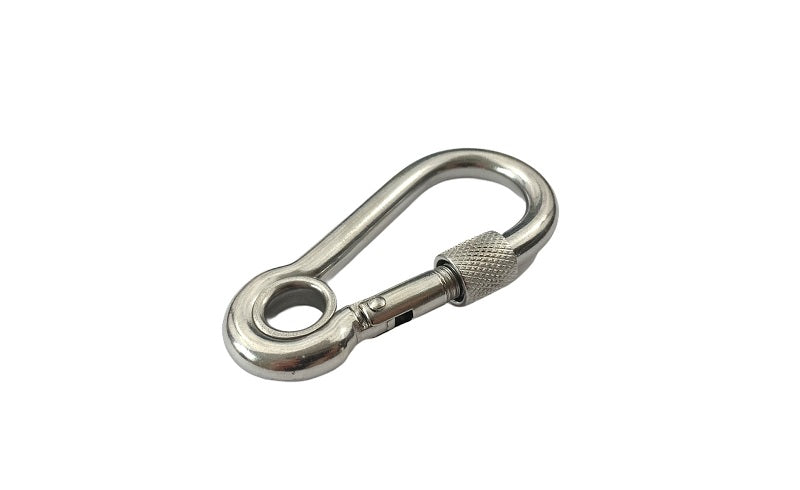 Stainless Steel Carbine Hook with Eyelet & Screwgate