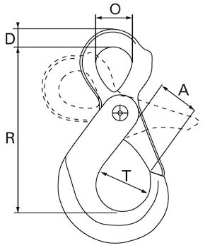 Grade 80 Eye Type Self Locking Hook