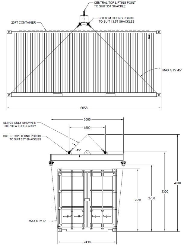 20ft ISO Container Lifting Beam Low Headroom